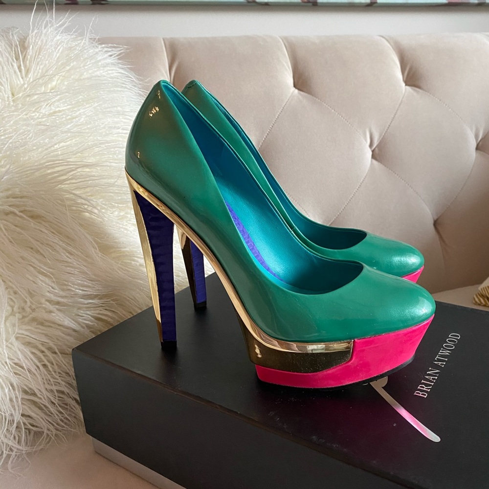Brian Atwood multicolored heels